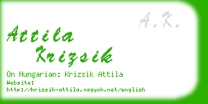 attila krizsik business card